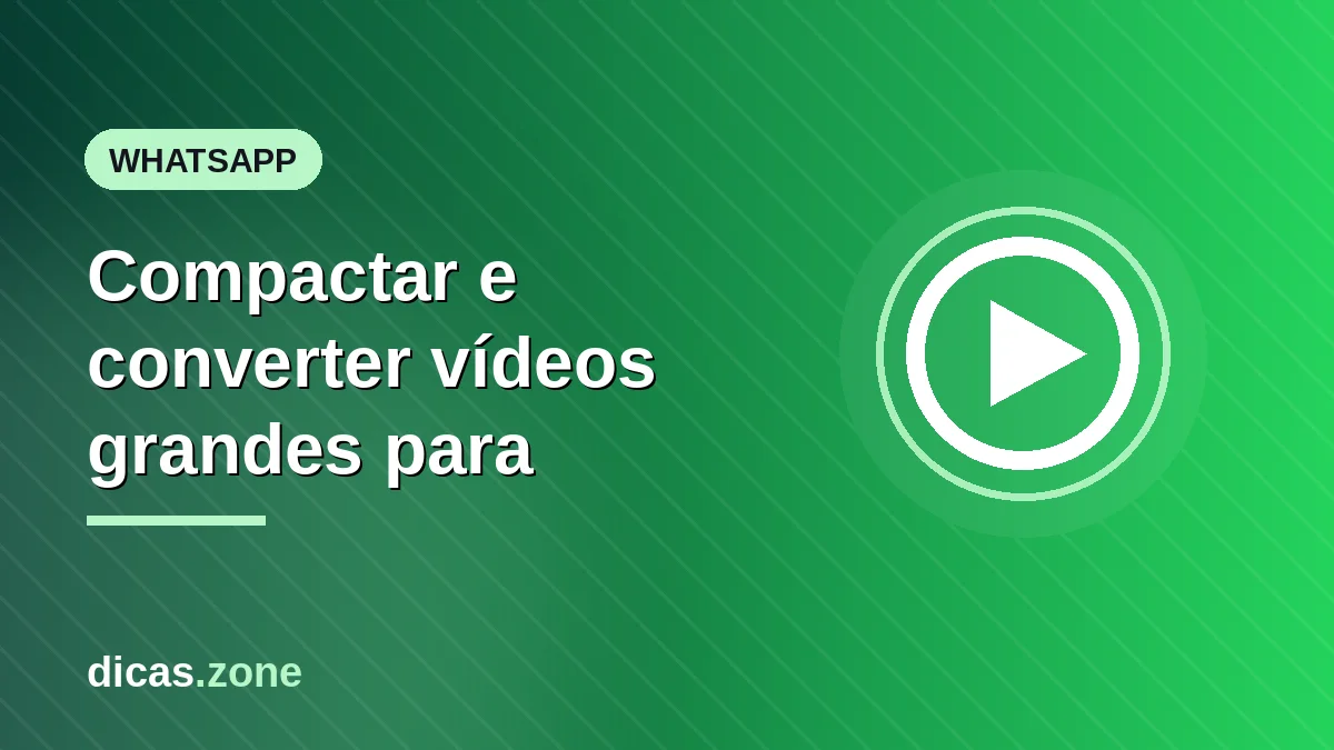 Compactar e converter vídeos grandes para mandar no WhatsApp